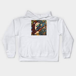 Woman playing a violin Kids Hoodie